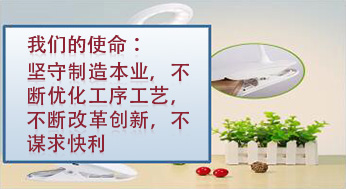 我們的使命：堅(jiān)守制造本業(yè)，不斷優(yōu)化工序工藝，不斷改革創(chuàng)新，不謀求快利